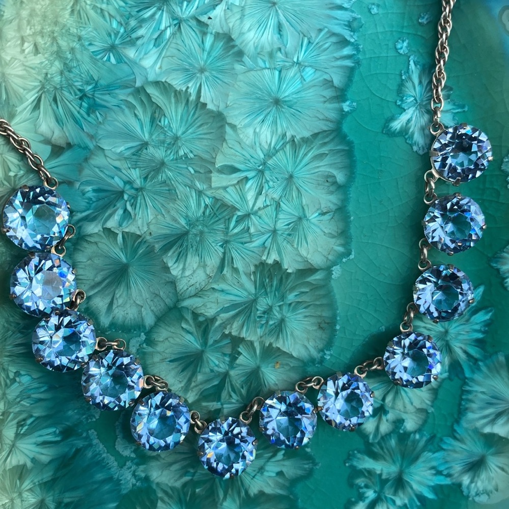 Vintage Sterling Silver Blue Stone Necklace - Picture 6 of 15